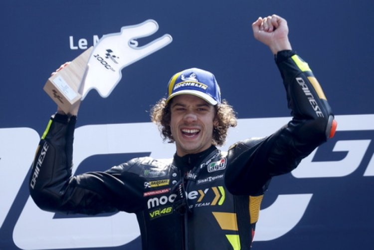 MotoGp, il pilota della Ducati VR46 Racing Marco Bezzecchi ha vinto a Le Mans