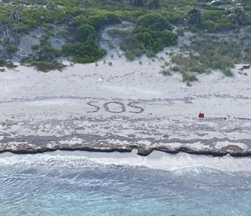 Un sos scritto sulla sabbia salva un naufrago