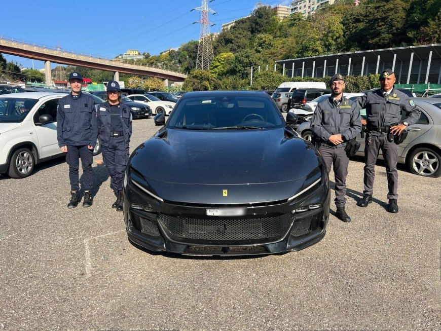 L’Agenzia delle Dogane e dei Monopoli e la GDF di Genova hanno sequestrato per contrabbando una Ferrari 'Purosangue'.