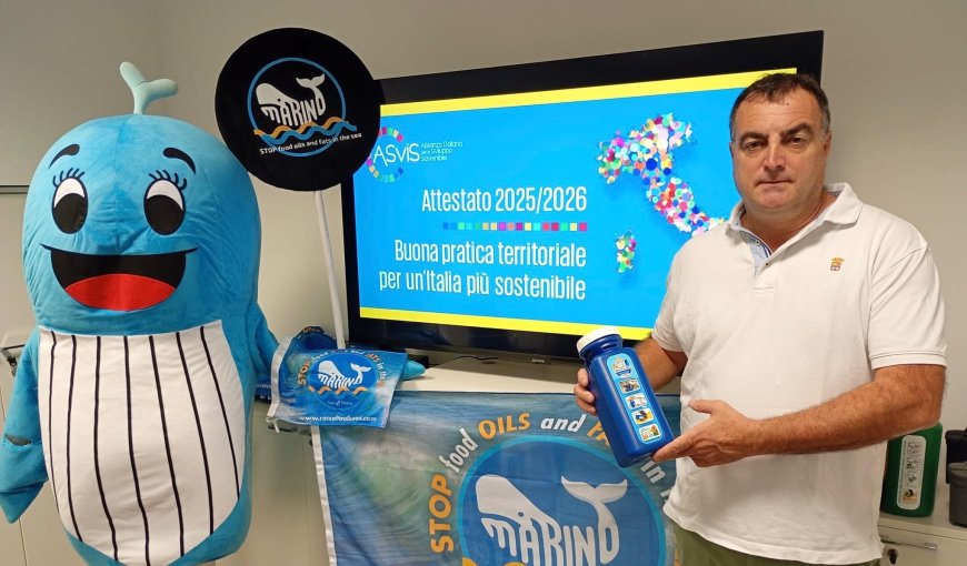 'Stop Food Oils and Fats in the Sea', sostenuto da Nuova C Plastica, riceve l'attestato di Buona Pratica Territoriale per un’Italia più sostenibile 2025