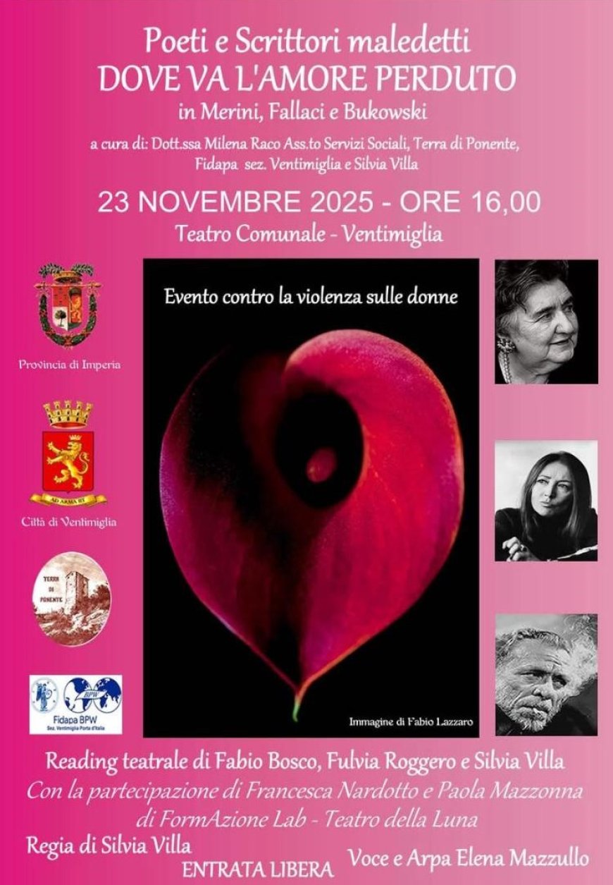 A Ventimiglia uno spettacolo per la Giornata Internazionale per l’eliminazione della violenza contro le donne