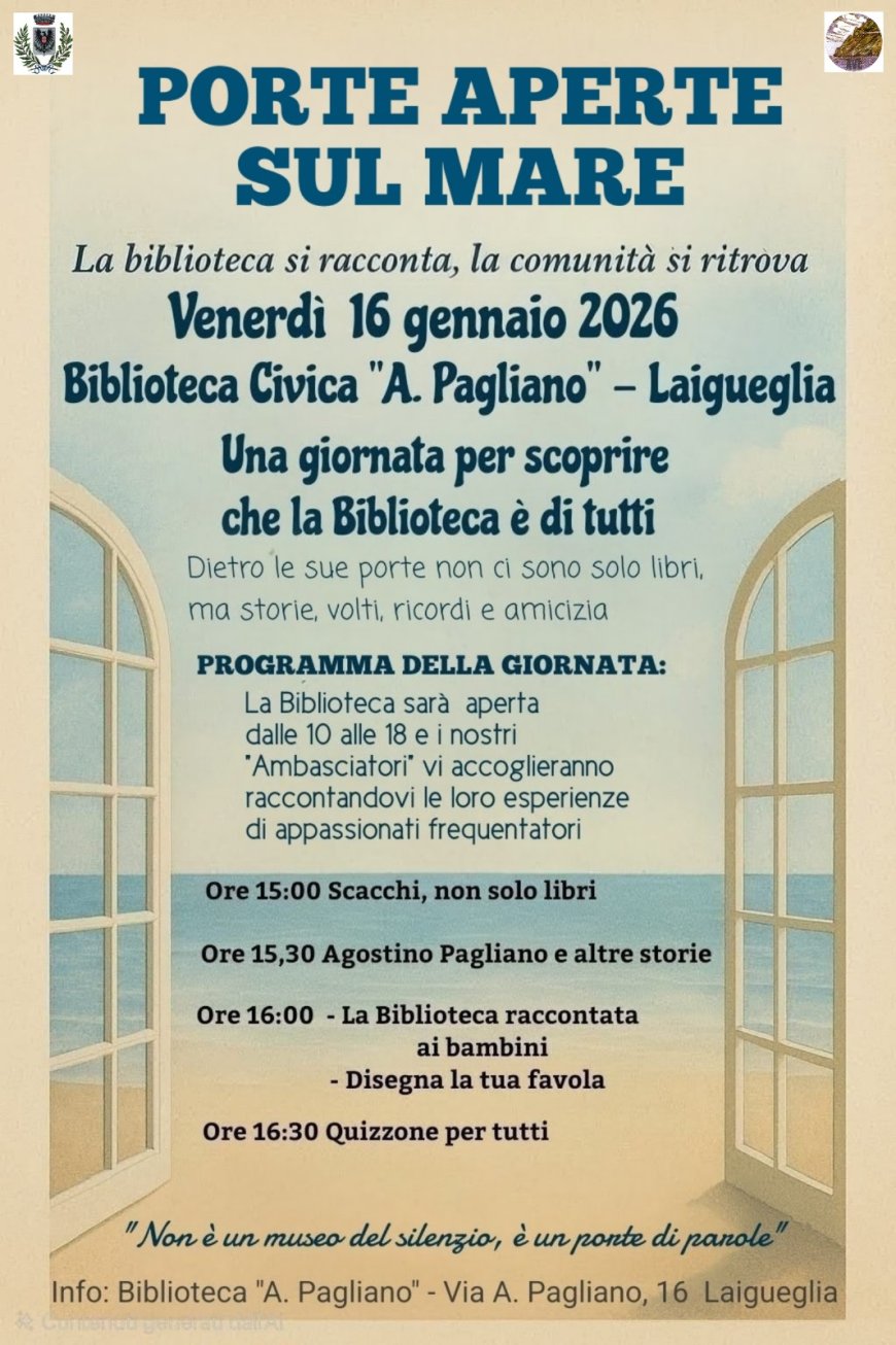 A Laigueglia un open day alla biblioteca Pagliano