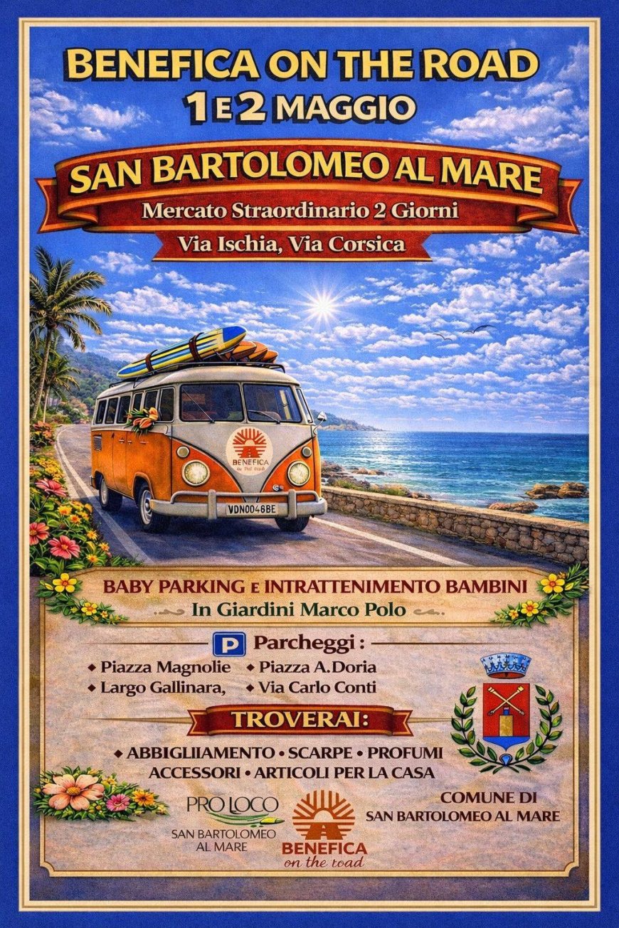 Primo Maggio a San Bartolomeo al mare due giorni di festa tra mercato, musica e divertimento per bambini