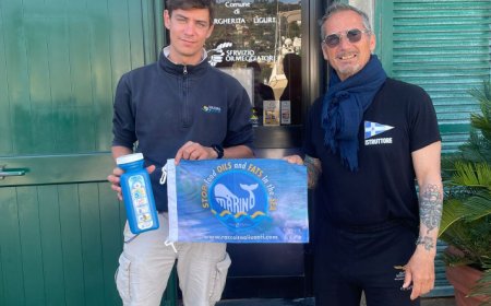 Matteo Basile ha raggiunto Santa Margherita, il tour del navigatore solitario per difendere il Santuario Pelagos