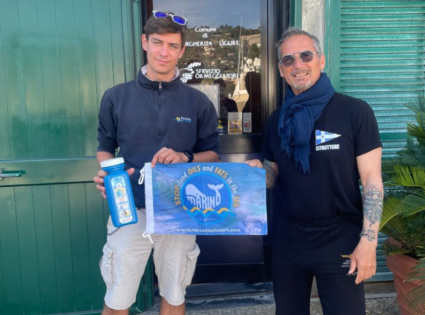 Matteo Basile ha raggiunto Santa Margherita, il tour del navigatore solitario per difendere il Santuario Pelagos