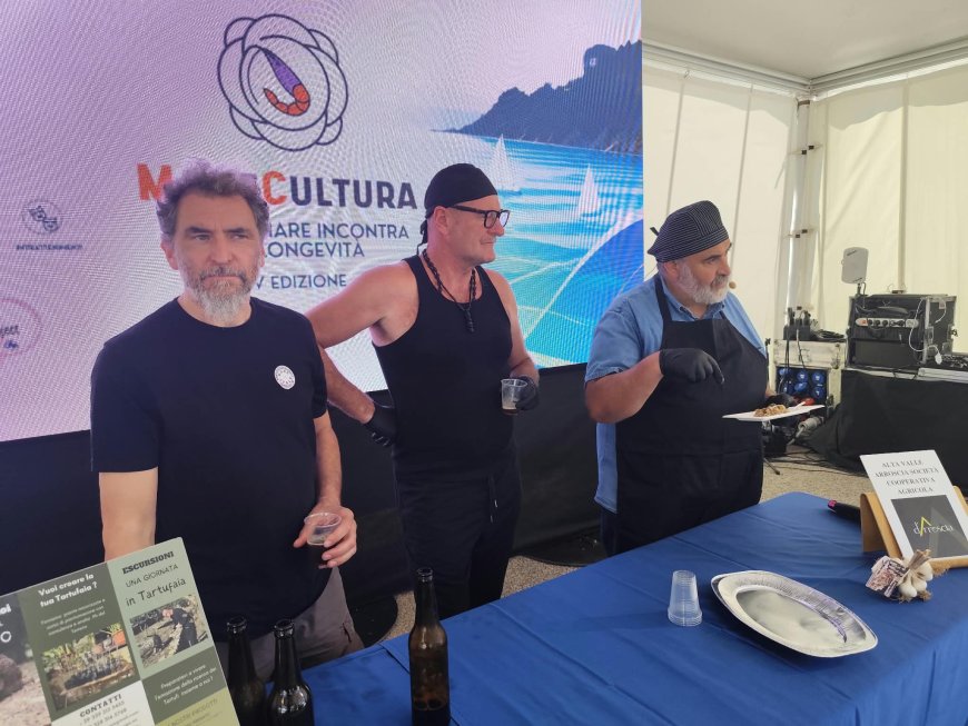 MareCultura, un piatto longevity preparato con riso, tartufo e aglio di vessalico